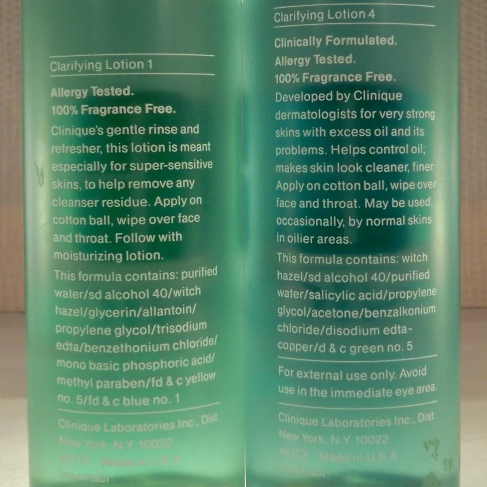 Clinique Clarifying Lotion 1, 4, 12oz each